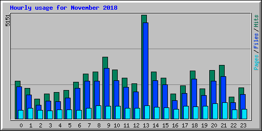 Hourly usage for November 2018