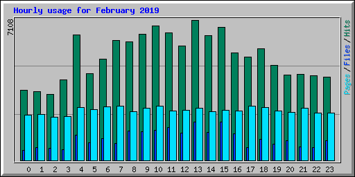 Hourly usage for February 2019