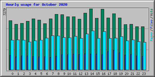 Hourly usage for October 2020